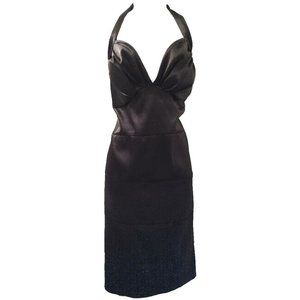 Fashion Love - Satin Halter Black Mini Dress